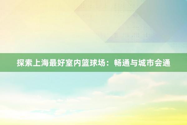 探索上海最好室内篮球场：畅通与城市会通